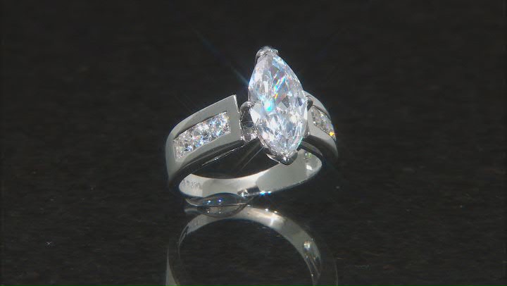 White Cubic Zirconia Rhodium Over Sterling Silver Ring 5.00ctw Video Thumbnail