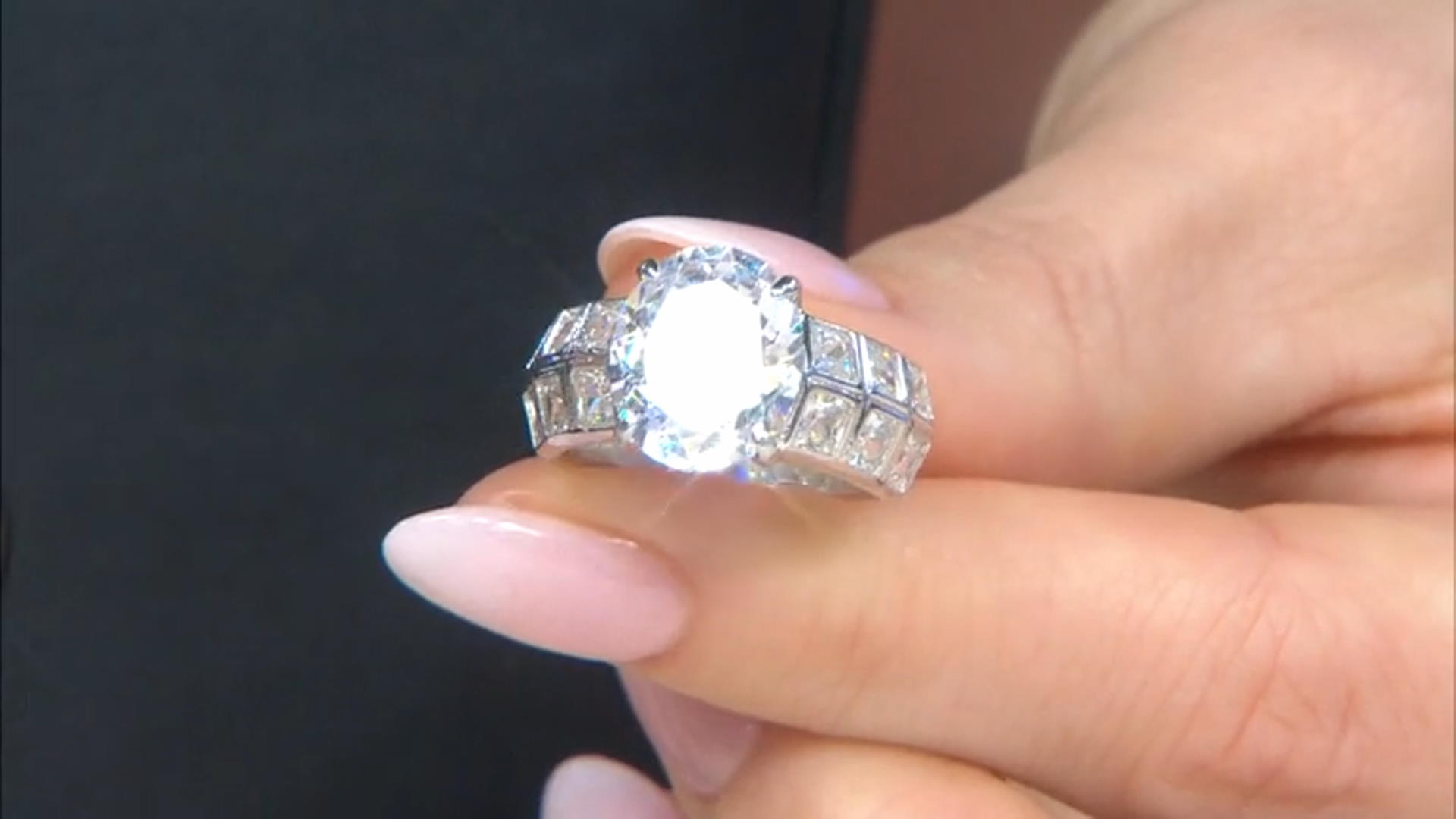 Cubic Zirconia Platinum Over Sterling Silver Ring 9.01ctw Video Thumbnail