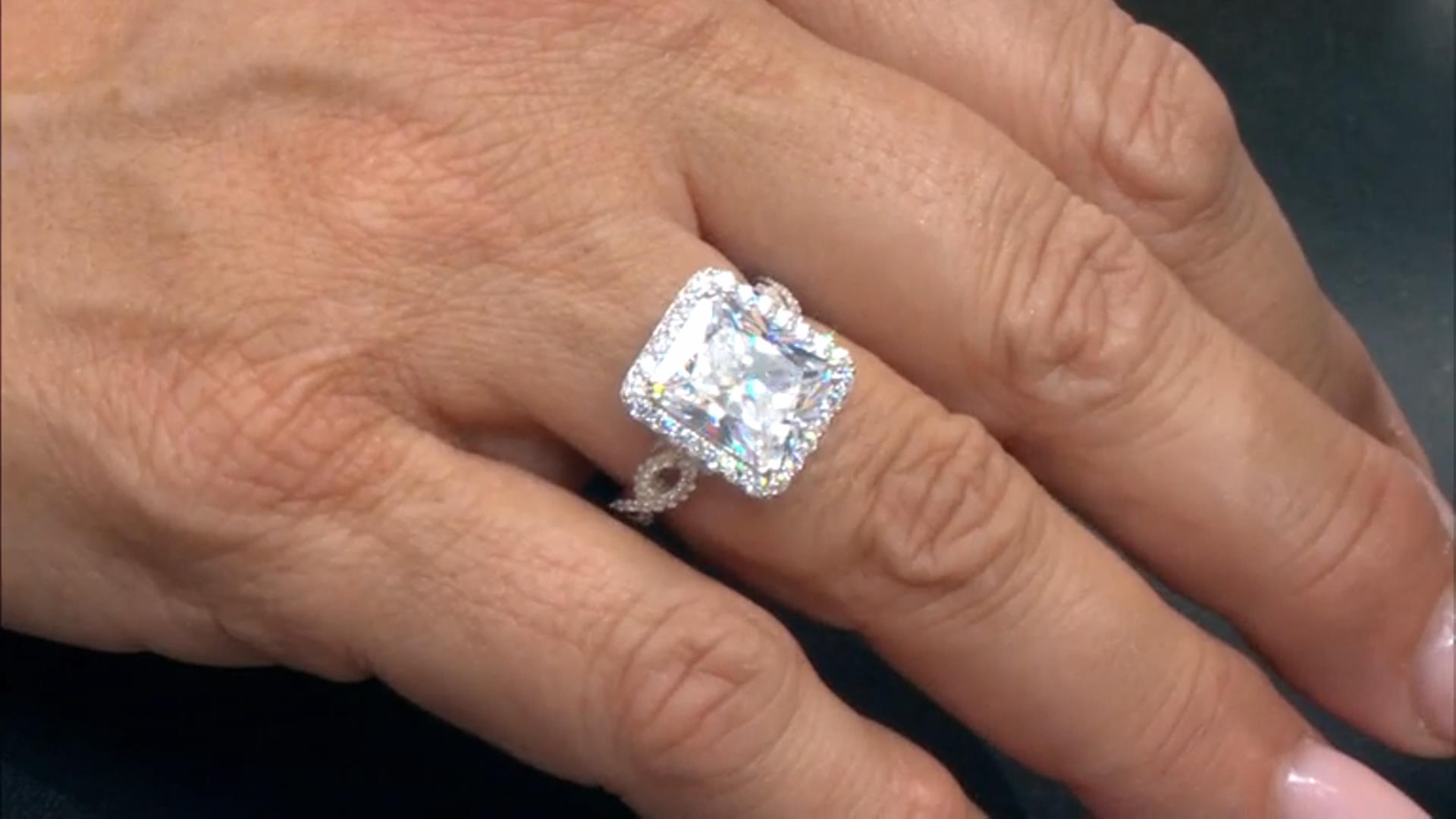 Cubic Zirconia Rhodium Over Silver Ring 13.31ctw Video Thumbnail