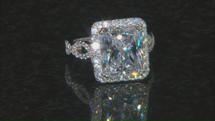 Cubic Zirconia Rhodium Over Silver Ring 13.31ctw Video Thumbnail