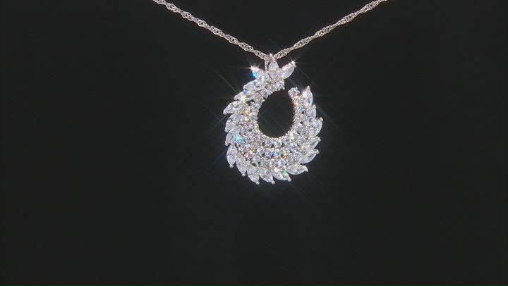 Cubic Zirconia Rhodium Over Sterling Silver Pendant With Chain (3.83ctw DEW) Video Thumbnail