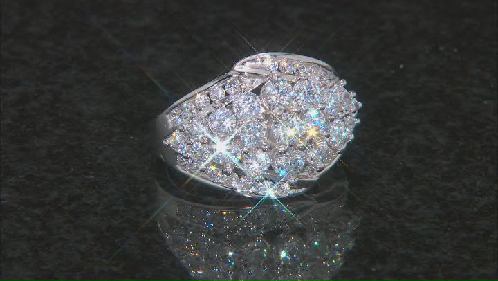 White Cubic Zirconia Rhodium Over Sterling Silver Ring 4.96ctw Video Thumbnail