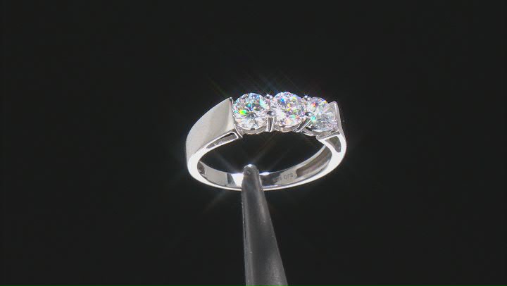 White Cubic Zirconia Platinum Over Sterling Silver Ring With Band 7.50ctw Video Thumbnail
