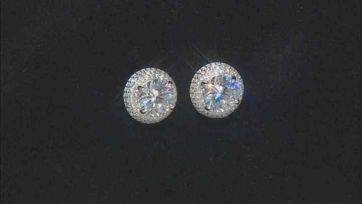 White Cubic Zirconia Rhodium Over Sterling Silver Earrings 8.47ctw Video Thumbnail