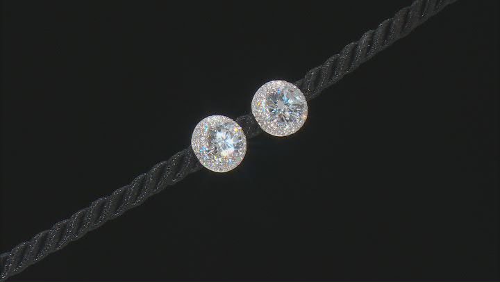 White Cubic Zirconia Rhodium Over Sterling Silver Earrings 8.47ctw Video Thumbnail