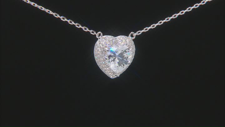 White Cubic Zirconia Rhodium Over Sterling Silver Necklace And Earrings 10.92ctw Video Thumbnail