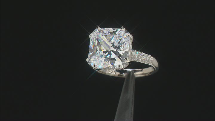 White Cubic Zirconia Rhodium Over Silver Ring. (9.93ctw DEW) Video Thumbnail