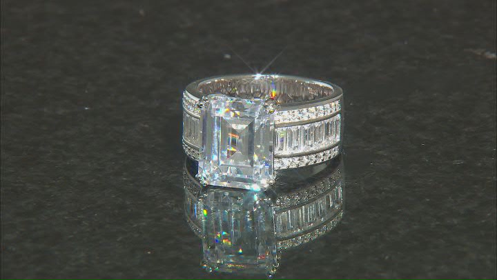 Cubic Zirconia Rhodium Over Sterling Silver Ring (7.89ctw DEW) Video Thumbnail