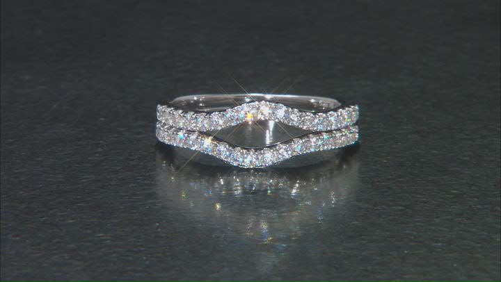 White Cubic Zirconia Rhodium Over Sterling Silver Ring With Bands 4.34ctw Video Thumbnail