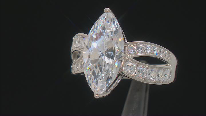 White Cubic Zirconia Rhodium Over Silver Ring (4.58ctw DEW) Video Thumbnail