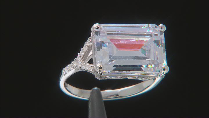 White Cubic Zirconia Rhodium Over Silver Ring (8.72ctw DEW) Video Thumbnail