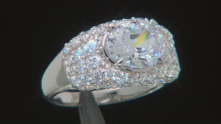 White Cubic Zirconia Rhodium Over Sterling Silver Ring 6.94ctw Video Thumbnail