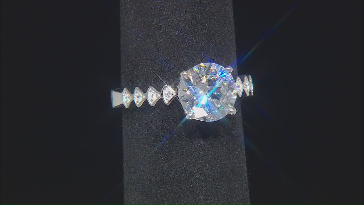 White Cubic Zirconia Rhodium Over Silver Ring and Guard Set (2.15ctw DEW) Video Thumbnail