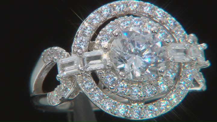 White Cubic Zirconia Rhodium Over Silver Ring (2.28ctw DEW) Video Thumbnail
