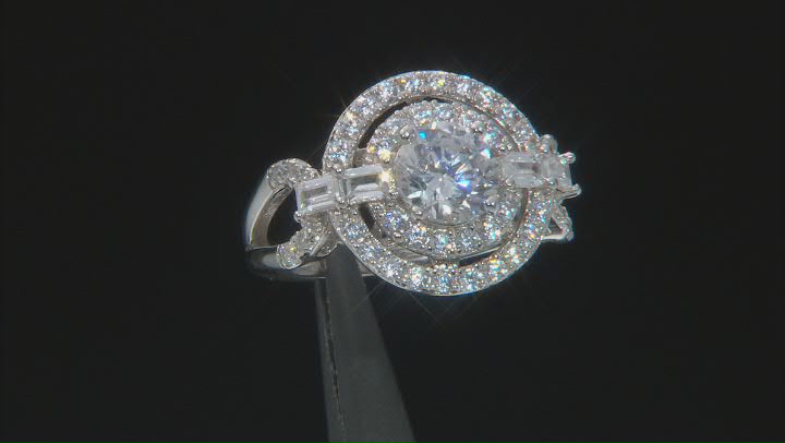 White Cubic Zirconia Rhodium Over Silver Ring (2.28ctw DEW) Video Thumbnail