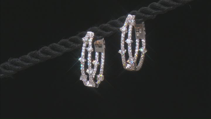 White Cubic Zirconia Rhodium Over Sterling Silver Earrings 1.49ctw