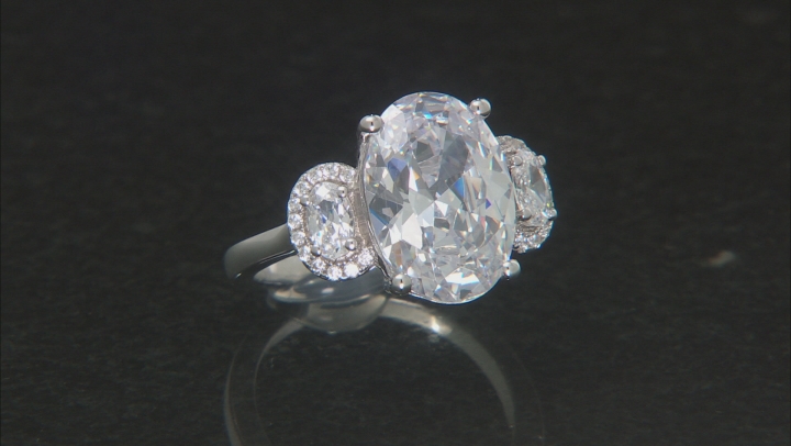 White Cubic Zirconia Rhodium Over Silver Ring (5.03ctw DEW) Video Thumbnail