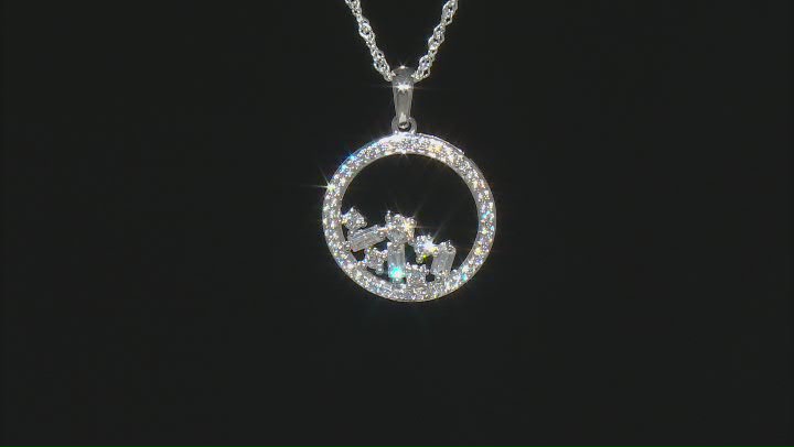 White Cubic Zirconia Rhodium Over Sterling Silver Pendant With Chain 1.29ctw Video Thumbnail