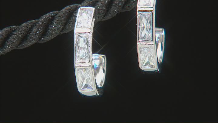 White Cubic Zirconia Rhodium Over Sterling Silver Earrings 4.20ctw Video Thumbnail