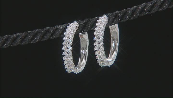 White Cubic Zirconia Rhodium Over Sterling Silver Ring And Earring Set 3.51ctw Video Thumbnail