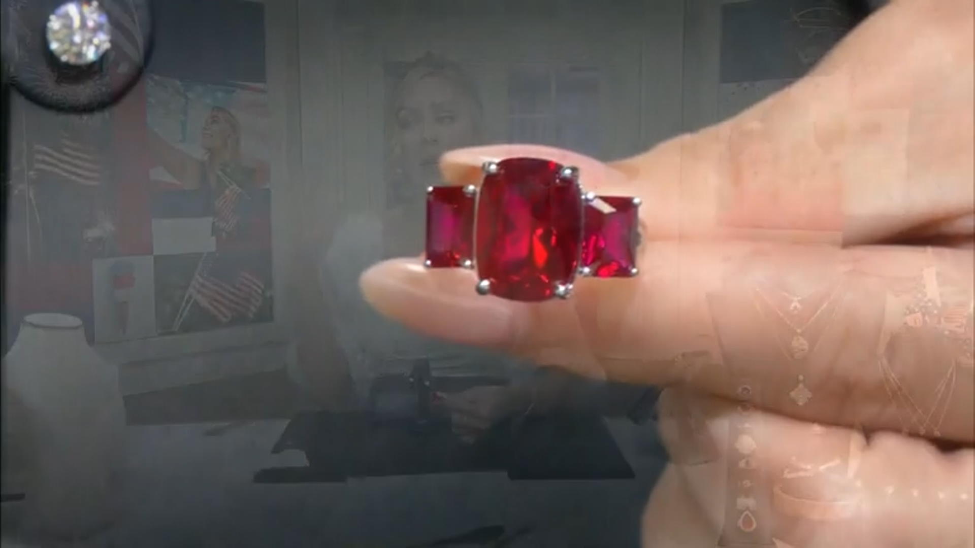 Red Cubic Zirconia Rhodium Over Sterling Silver Ring Video Thumbnail