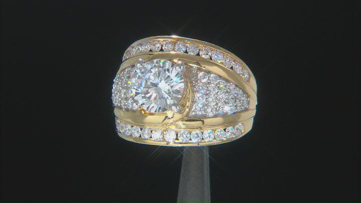 White Cubic Zirconia 18K Yellow Gold Over Sterling Silver Ring 7.90ctw Video Thumbnail