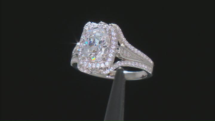 White Cubic Zirconia Rhodium Over Sterling Silver Ring 4.17ctw Video Thumbnail