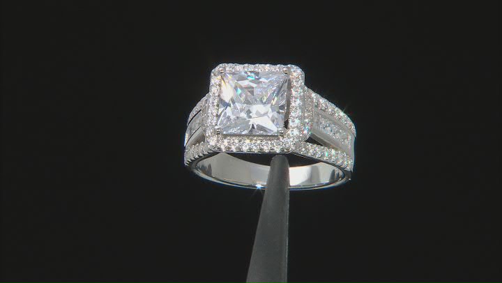 White Cubic Zirconia Platinum Over Sterling Silver Ring 5.65ctw Video Thumbnail