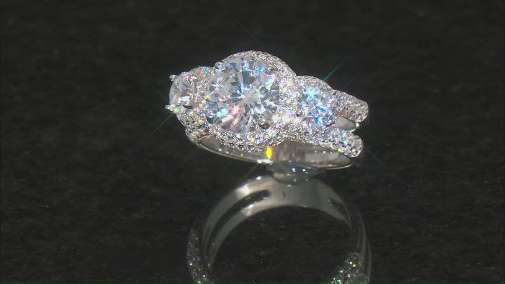 White Cubic Zirconia Rhodium Over Sterling Silver Ring 9.40ctw Video Thumbnail
