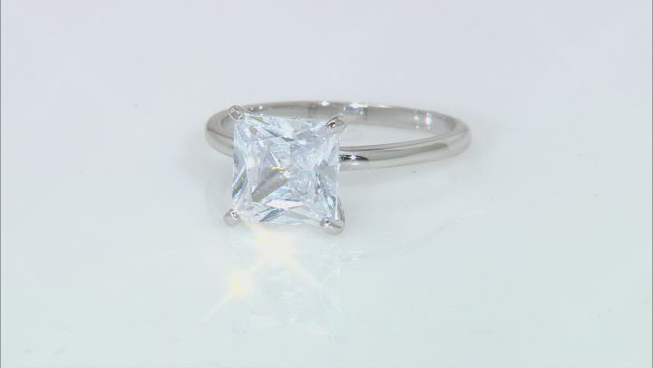White Cubic Zirconia Platinum Over Sterling Silver Ring 5.65ctw Video Thumbnail