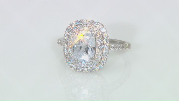 White Cubic Zirconia Rhodium Over Sterling Silver Ring 5.15ctw Video Thumbnail
