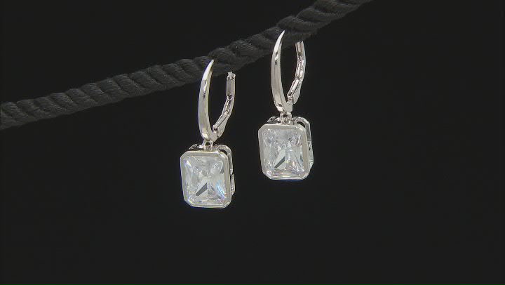 White Cubic Zirconia Rhodium Over Sterling Silver Earrings 12.88ctw Video Thumbnail