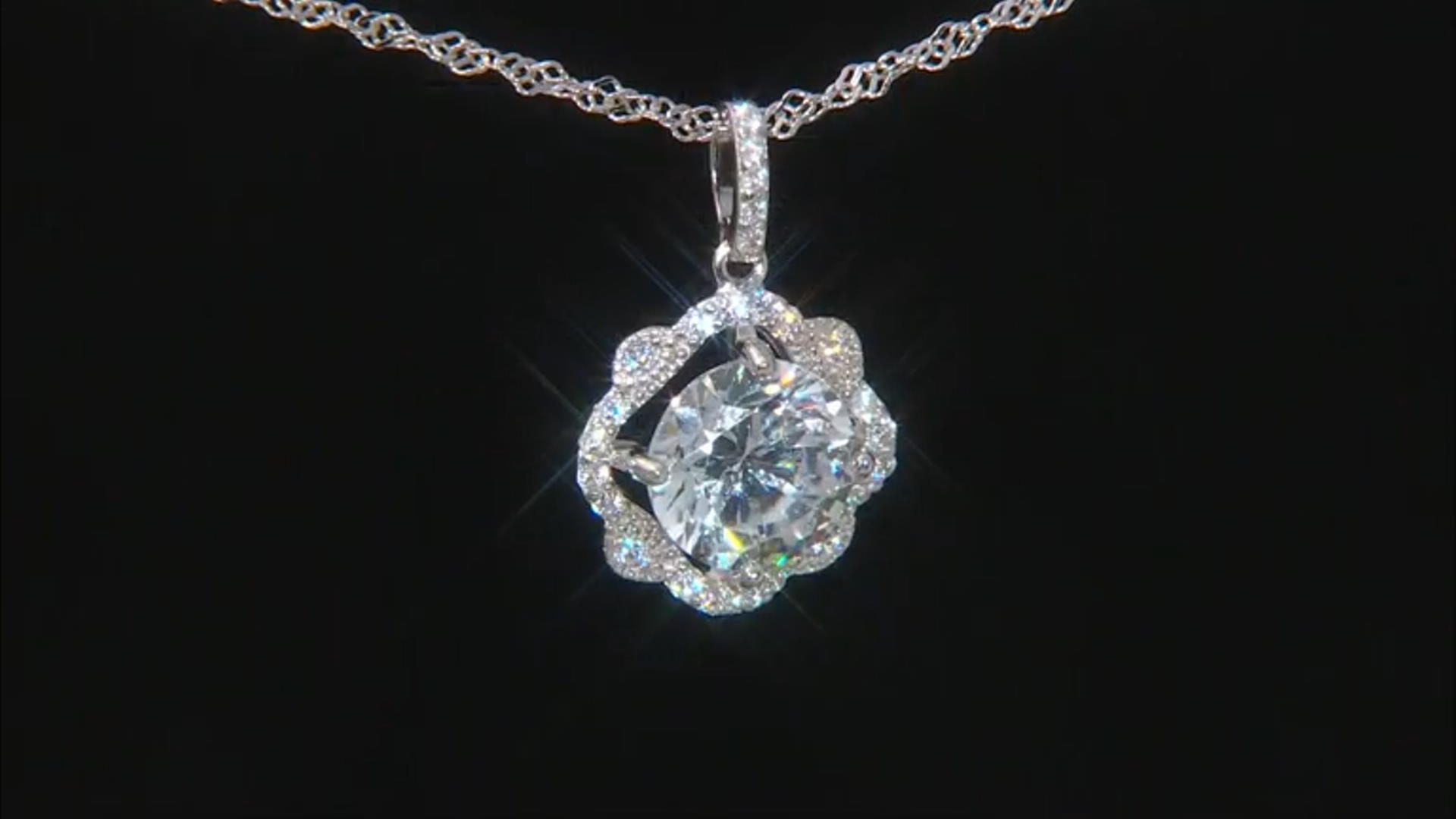 White Cubic Zirconia Rhodium Over Sterling Silver Jewelry Set 9.96ctw Video Thumbnail