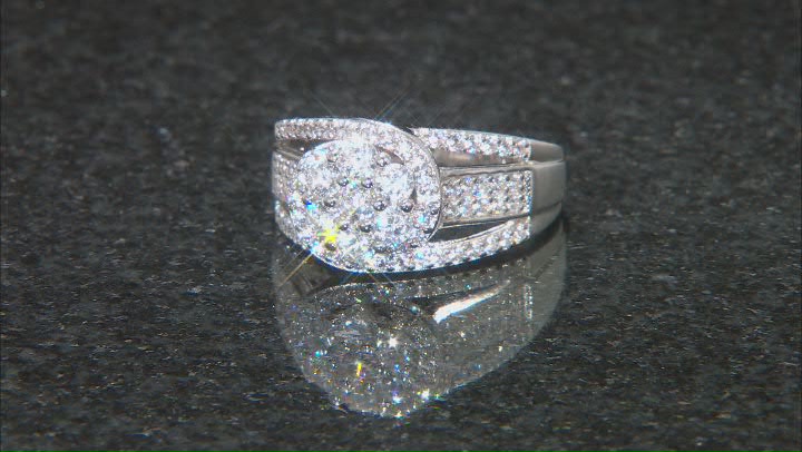 White Cubic Zirconia Platinum Over Sterling Silver Ring 2.42ctw Video Thumbnail