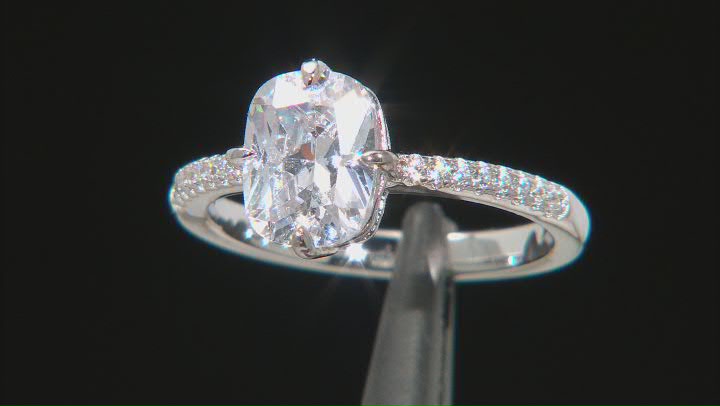 White Cubic Zirconia Rhodium Over Sterling Silver Ring 3.73ctw Video Thumbnail