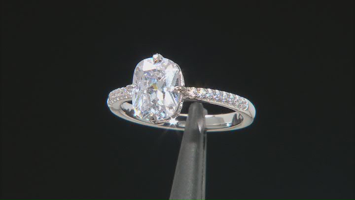 White Cubic Zirconia Rhodium Over Sterling Silver Ring 3.73ctw Video Thumbnail