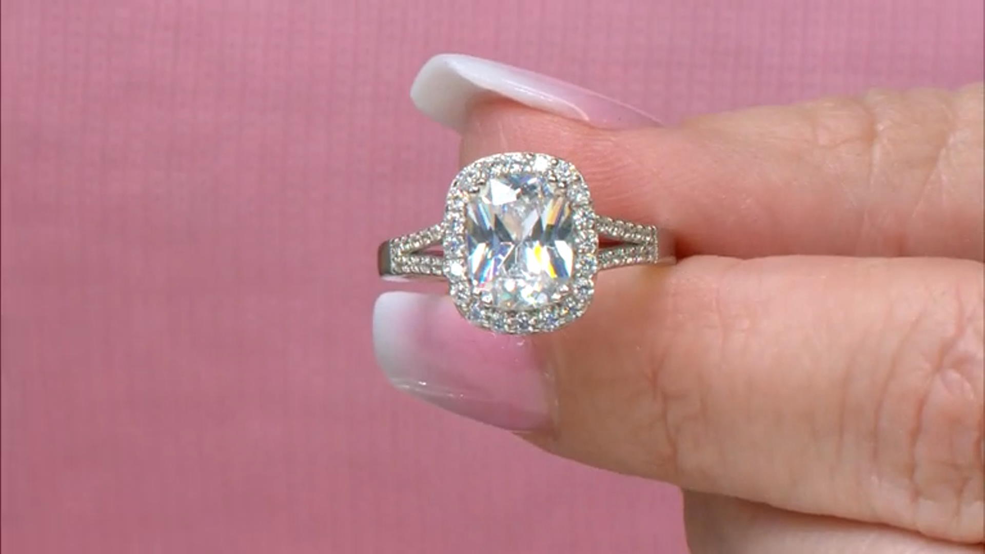 White Cubic Zirconia Rhodium Over Sterling Silver Ring 4.30ctw Video Thumbnail