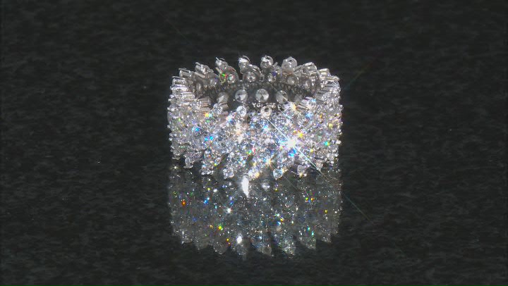 White Cubic Zirconia Rhodium Over Sterling Silver Ring 10.18ctw Video Thumbnail