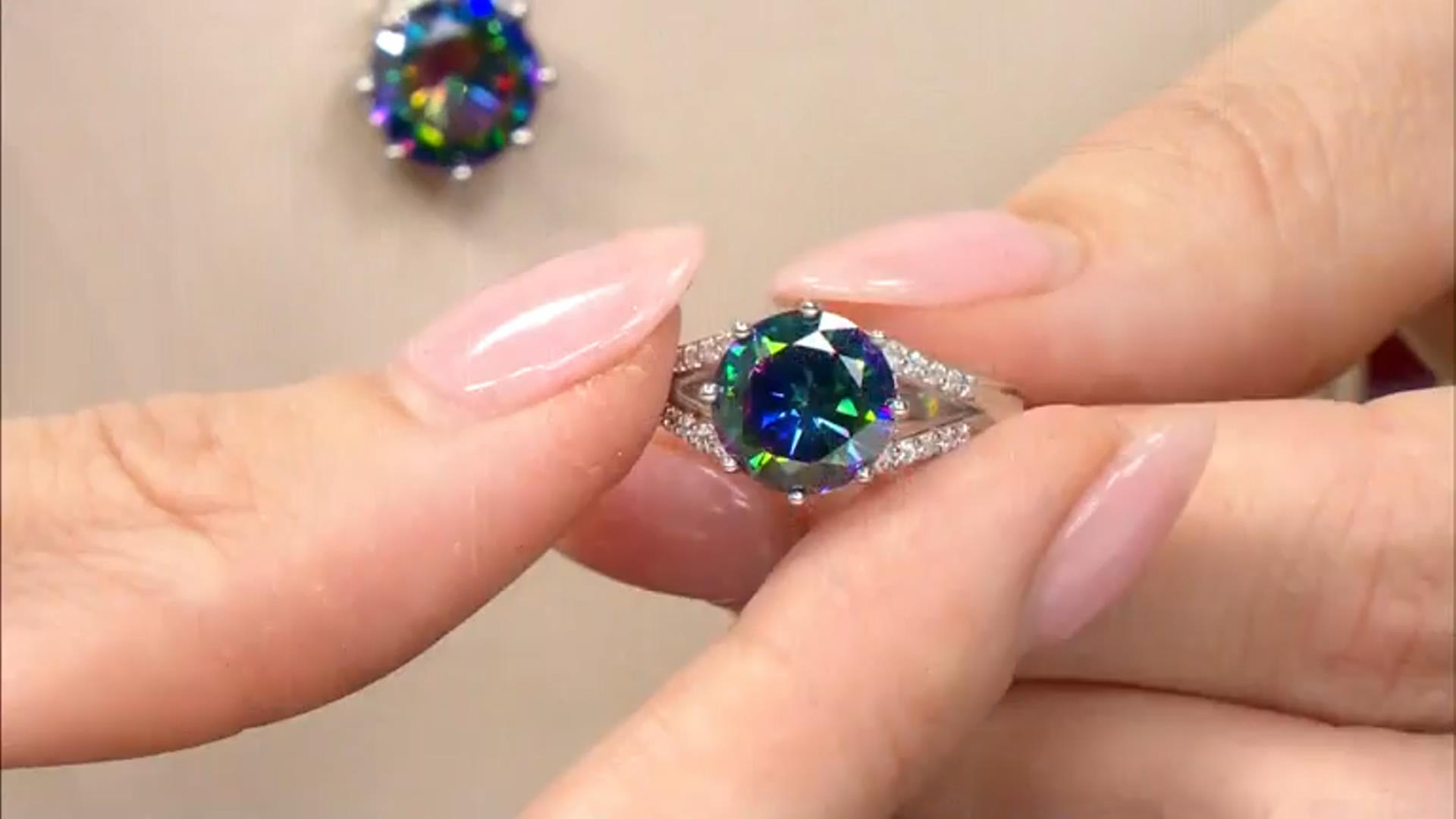 Multicolor And White Cubic Zirconia Rhodium Over Sterling Silver Ring 6.62ctw Video Thumbnail