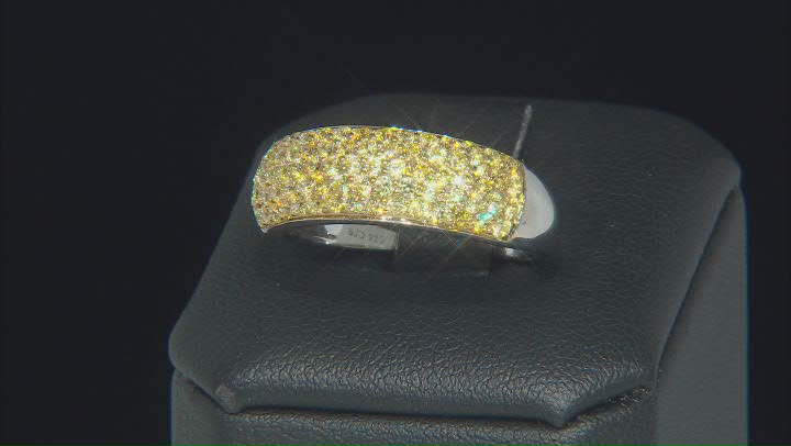 Yellow Cubic Zirconia Platinum Over Sterling Silver Ring 2.10ctw Video Thumbnail