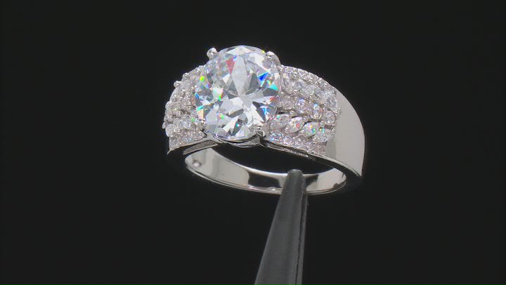 White Cubic Zirconia Rhodium Over Sterling Silver Ring 9.87ctw Video Thumbnail