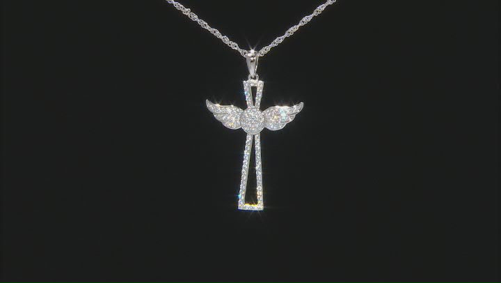 White Cubic Zirconia Rhodium Over Sterling Silver Pendant With Chain 1.42ctw Video Thumbnail