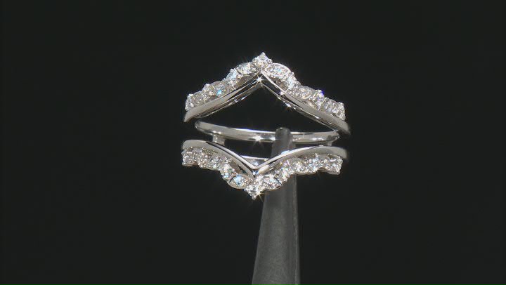 White Cubic Zirconia Asscher Cut Platinum Over Sterling Silver 2 Ring Set 4.64ctw Video Thumbnail