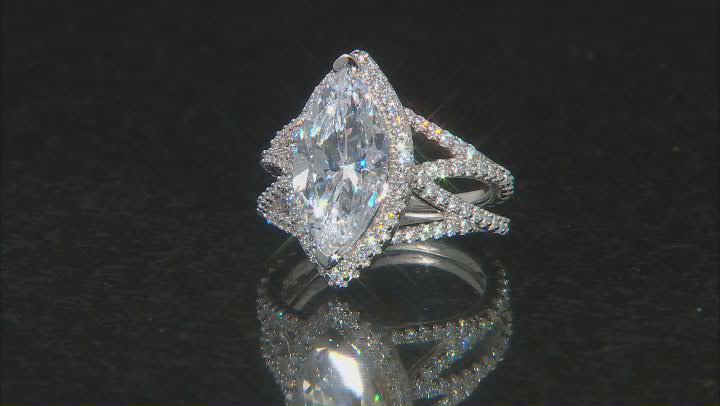 White Cubic Zirconia Rhodium Over Sterling Silver Ring 8.62ctw Video Thumbnail