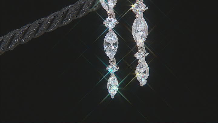 White Cubic Zirconia Rhodium Over Sterling Silver Earrings 9.62ctw Video Thumbnail