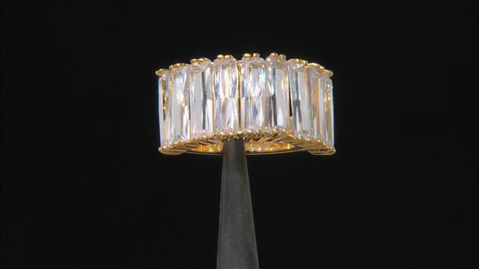 White Cubic Zirconia 18k Yellow Gold Over Sterling Silver Ring 10.35ctw Video Thumbnail