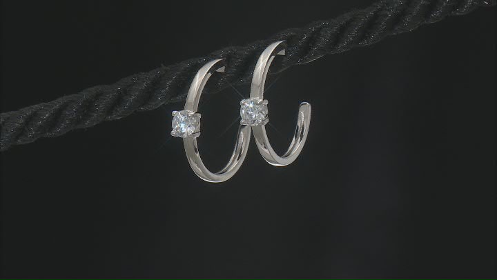 White Cubic Zirconia Rhodium Over Sterling Silver Earring Set 10.50ctw Video Thumbnail
