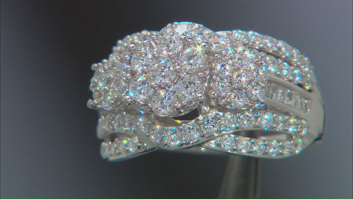 White Cubic Zirconia Platinum Over Sterling Silver Ring 4.00ctw Video Thumbnail