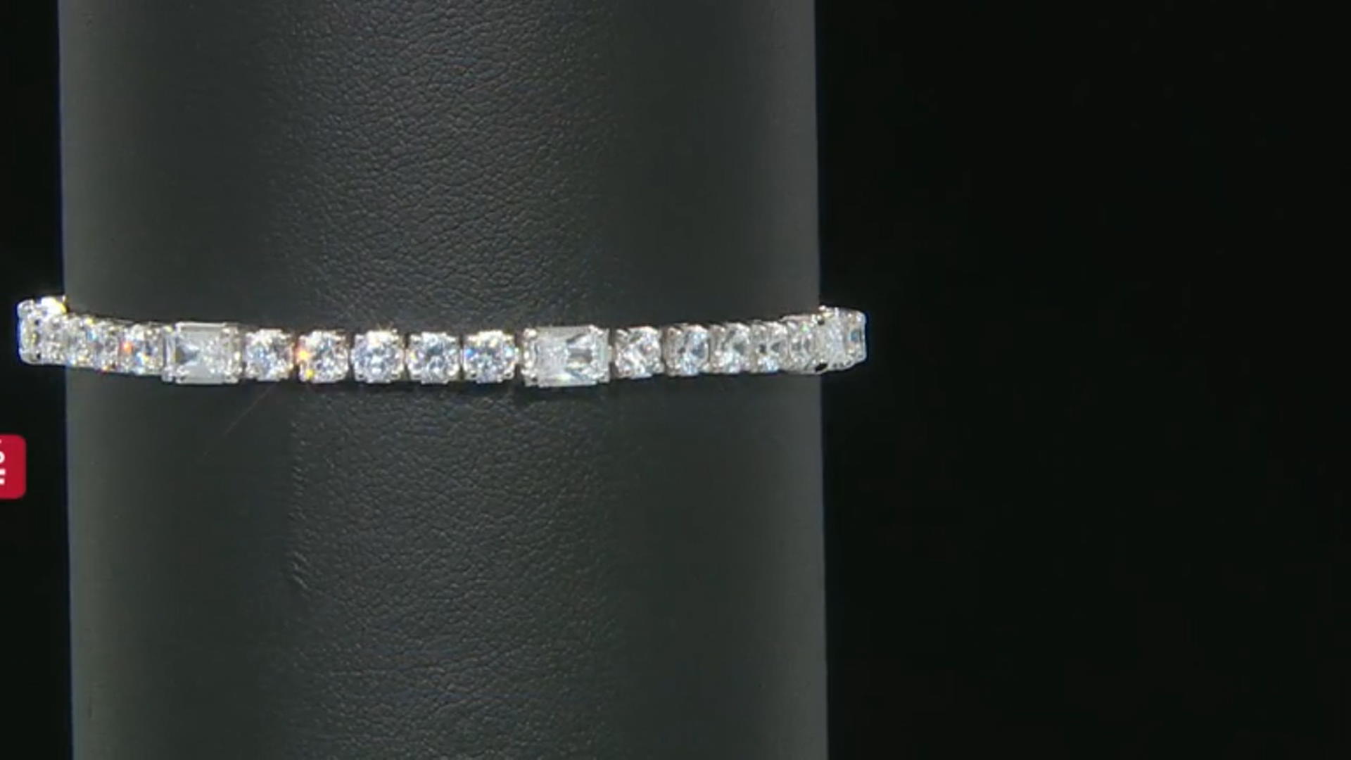 White Cubic Zirconia Platinum Over Sterling Silver Tennis Bracelet 9.31ctw Video Thumbnail