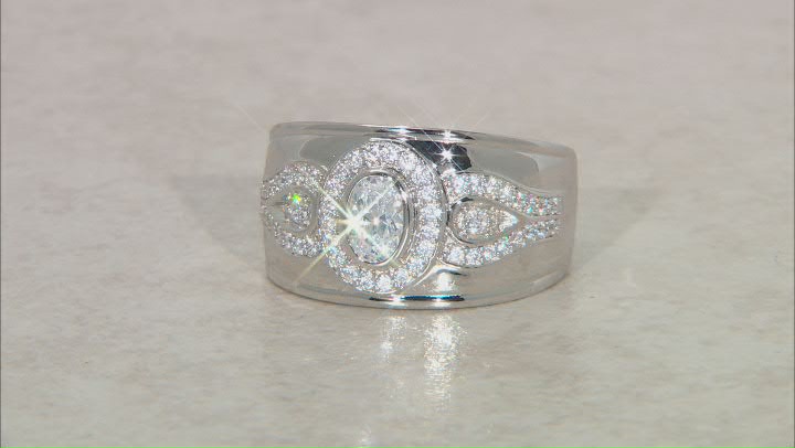White Cubic Zirconia Rhodium Over Sterling Silver Ring 1.50ctw Video Thumbnail